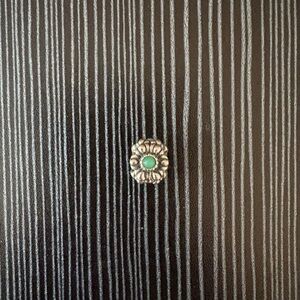 Authentic Pandora Silver and Green Floral Charm